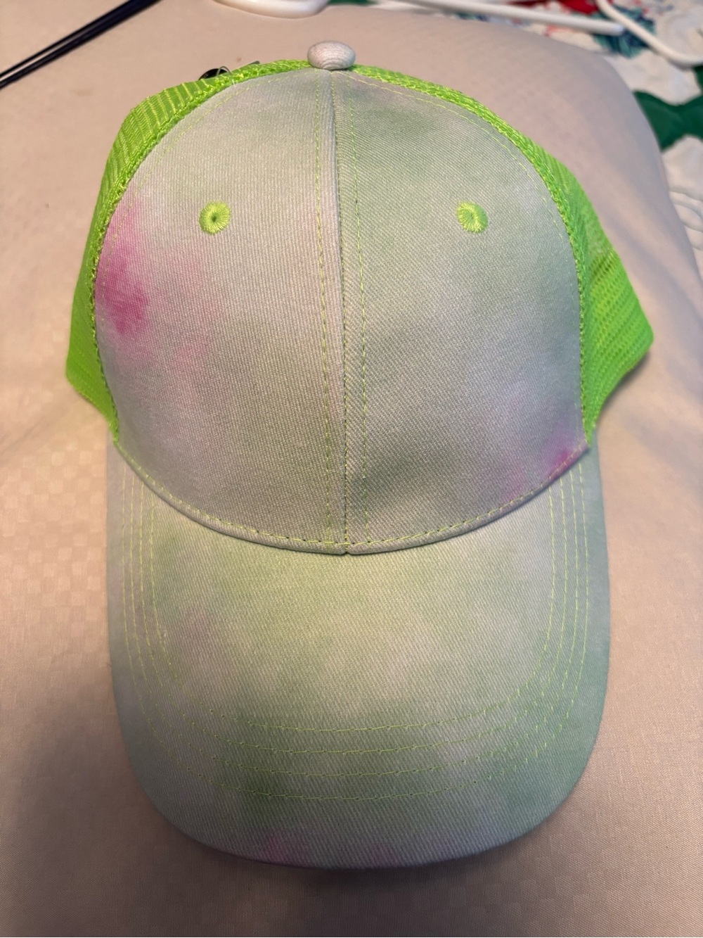 Pony tail hat tie dyed -womens